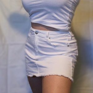 White Jean Skirt